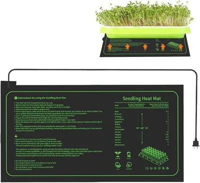 Obrázek produktu pro Vyhřívací rohož pro rostliny, rohož pro růst rostlin, vyhřívací rohož pro skleníky, vyhřívací rohož pro plazy a obojživelníky, ideální pro klíčení a výsev rostlin.