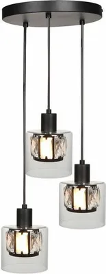 Zdjęcie produktu dla Lampa wisząca Elmo czarna 3xE14x40W metal wym:120x25x25cm IP20 Reality