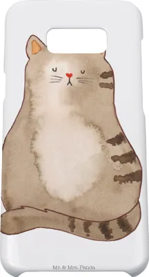 Produktbild von Mr. & Mrs. Panda Samsung Galaxy S8 plus Handyhülle  Katze Sitzen - Weiß - Geschenk, Handy Case, Cats, Cover, Katzen, Hülle, Liebe, Cat