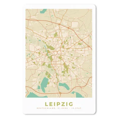 Produktbild von MuchoWow® Mauspad Mousepad Karte - Leipzig - Vintage - Stadtplan 40x60 cm - Mousepads - Maus Mat - Pad - Mausunterlage - Schreibtisch Accesoire