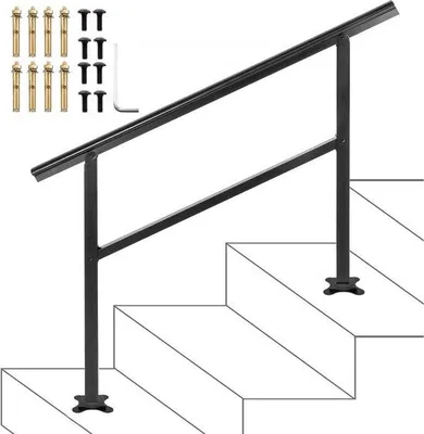 Produktbild von Famanu Treppengeländer Aluminium Schwarz - 48 x 35,5 cm