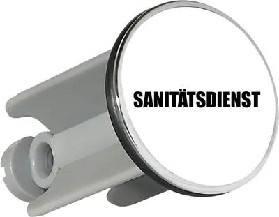 Produktbild von Huuraa Waschbeckenstöpsel Sanitätsdienst Schriftzug 4cm höhenverstellbar Abflussstopfen Geschenkidee