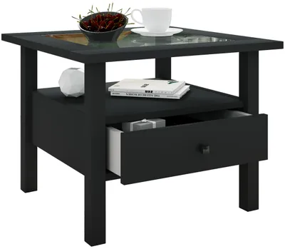 Produktbild von LingisM Couchtisch 1 Schublade 1 Ablage schwarz.