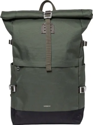 Produktbild von Sandqvist Icon Rolltop - Rucksack L 16" 65 cm erw. (dawn Green with dark brown leather)