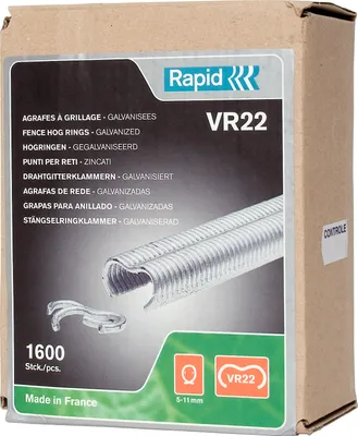 Obrázek produktu pro Rapid Tools 40108810 Rapid spony na plotové prstence VR22, pozinkované, krabička