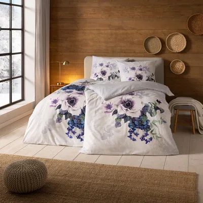 Produktbild von Estella Kuschelflanell Bettwäsche Snowflower schnee 135x200 cm + 80x80 cm