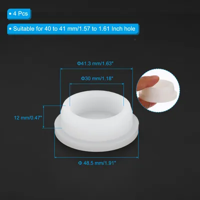 Produktbild von Gummistopfen Weiche Flexible Stopfen T-f?rmige Silikonstopfen fš¹r 40 bis 41 mm Loch Wei? 4 Stš¹ck
