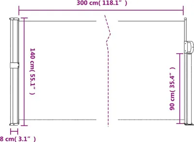 Produktbild von vidaXL Seitenmarkise Ausziehbar Taupe 140x300 cm