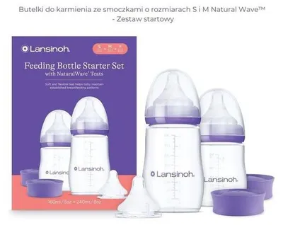 Produktbild von Lansinoh NaturalWave Starterset mit 2 Flaschen 160/240 ml und 3 Saugern
