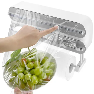 Produktbild von Folienschneider, 3-in-1-Wandfolienspender, Papierhandtuchhalter, für Küche und Restaurant