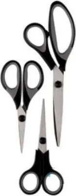 Produktbild von Scherenset 3 Teile Easy Grip Vielzweckschere Schneiderschere Schere schwarz