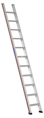 Produktbild von Stufenanlegeleiter 11 Stufen, 2,85 m Arbeitshöhe, 13 cm Stufentiefe, Aluminium, 150 kg Belastbarkeit