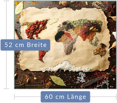 Produktbild von Herdabdeckplatte Abdeckung Glaskeramikfeld Abdeckplatte 1-Teilig 60x52 Gewürze Schutz
