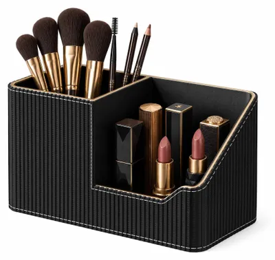 Immagine prodotto di Porta pennelli da trucco in ecopelle, organizer per cosmetici