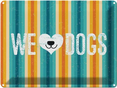 Produktbild von vianmo Blechschild 30x40 cm Hund Wel love Dogs Tier Haustier