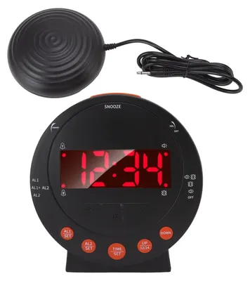 Wecker 113 dB mit Vibrationskissen und rotem Blinklicht