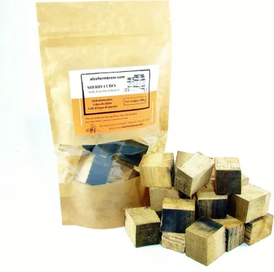 Produktbild von Eichenholzcubes - Sherry 100g, Eichenholz Chips Holzspäne Eichenholzspäne