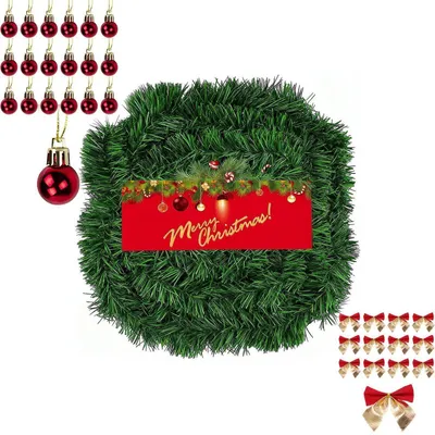 Image de Guirlande de Noël de 22 mètres, avec 45 nœuds et 45 boules
