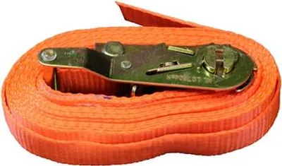 Produktbild von Gurtklemmen-Zurrgurt,25 mm,5 m,orange  350 daN in der Umreifung