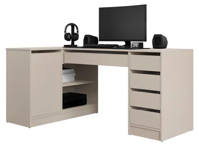 Produktbild von MIRJAN24 Eckschreibtisch / Schminktisch Ada, Elegante Kosmetiktisch, Frisiertisch, Modern Schlafzimmer (Sandbeige)