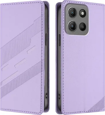 Obrázek produktu pro Pouzdro pro Motorola Moto G15,Polyuretankožené peněženkové pouzdro s přihrádkou na karty a funkcí stojánku Violett