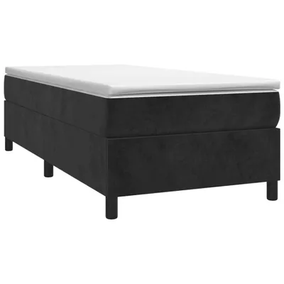 Zdjęcie produktu dla Łóżko Kontynentalne, Czarne, Obite Aksamitem, 100X200 Cm Lumarko!