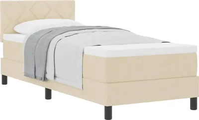 Obrázek produktu pro Postel s boxspringem s matrací Krémová 80 x 200 cm textil