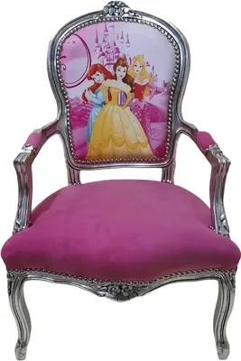 Produktbild von Casa Padrino Barock Salon Stuhl Prinzessin Rosa / Silber - Barock Möbel