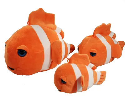 Obrázok produktu pre 1 x Plyšová ryba klaun - oranžovo-biela - cca 34 cm, mäkká hračka, ryba