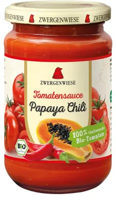 SOS POMIDOROWY PAPAYA - CHILI (PIKANTNY) BEZGLUTENOWY BIO 340 ml - ZWERGENWIESE