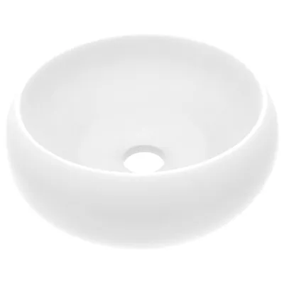 Zdjęcie produktu dla vidaXL Luksusowa okrągła umywalka biała matowa 40x15 cm ceramiczna