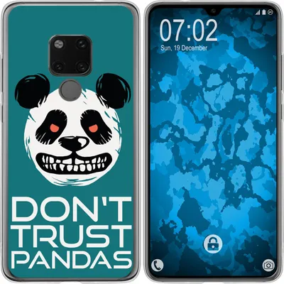 Produktbild von PhoneNatic Case kompatibel mit Huawei Mate 20 Silikon-Hülle Crazy Animals Panda M2