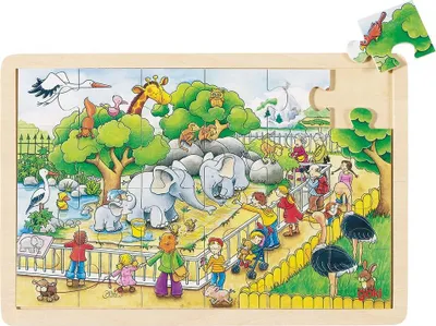 Immagine prodotto di Puzzle w drewnianej ramce ZOO 24 elementy Goki