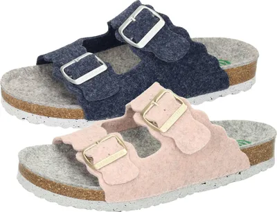 Produktbild von Dr. Brinkmann Damen Hausschuh Pantolette Wellenkante Wollfilz 320058, Größe:40 EU, Farbe:Rosa