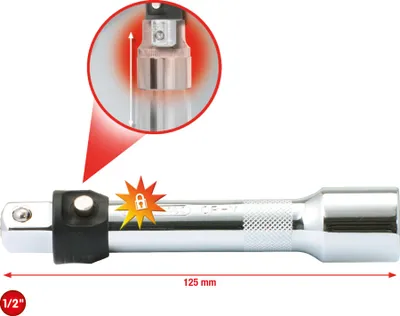 Immagine prodotto di KS TOOLS 1/2" CHROMEplus prolunga con blocco 125 mm - 919.1203