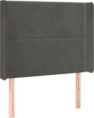 Produktbild von vidaXL Kopfteil mit Ohren Dunkelgrau 103x16x118/128 cm Samt