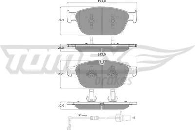 Produktbild von TOMEX brakes Bremsbeläge Satz Vorne Bremsklötze für AUDI Q5 (8RB) TX 19-40