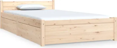 Produktbild von Bettgestell aus massivem Kiefernholz, 90 x 200 cm, mit Schubladen