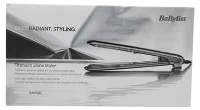 Produktbild von BaByliss Titanium Shine ST620E, Glätteisen, Warm, Tasten, Alle Haare, trockenes Haar, 150 °C