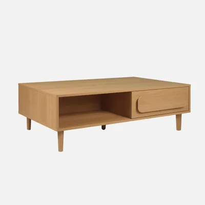 Produktbild von sweeek - Vintage-Couchtisch in Holzoptik mit 1 Schublade - Eichenfarben