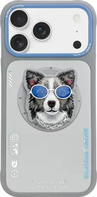 Image de NIMMY case GLASSES COOL DOG compatible with MagSafe for IPHONE 17 Pro Max gray