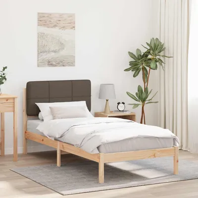 Image de Maison Exclusive - Sommier avec tête de lit rembourrée Taupe 75 x 190 cm