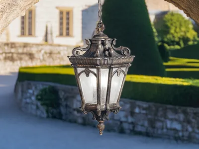 Produktbild von Extra große LED Hängelaterne, antike Außenpendelleuchte Terrassenbeleuchtung