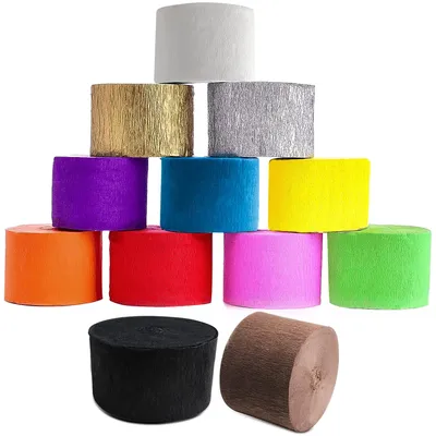 Crêpepapier 12 Rollen, 4,5 cm x 25 m, bunt, für Basteln und Dekoration