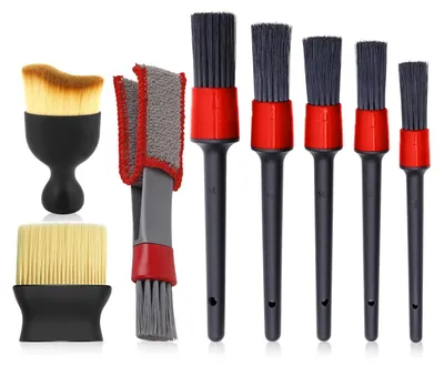 Produktbild von 8 Stück Auto Reinigungspinsel Detailing Pinsel Set Detailingbürste Ultrasoft Detail Reinigungsbürsten Innenreinigung Weiche Bürste für Autopflege und Staubwischen