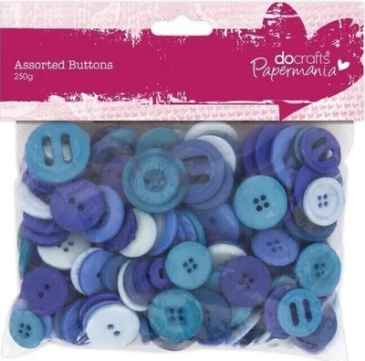 Immagine prodotto di Docrafts PMA 354305, bottoni color blu, confezione da 250 grammi