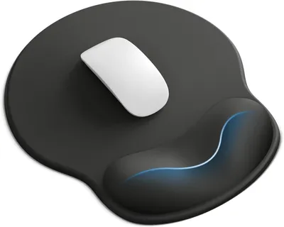 Image de Tapis de souris ergonomique avec coussin en gel, tapis de souris avec repose-poignet, tapis de souris antidérapant avec repose-poignet, tapis de souris résistant et lavable (noir)