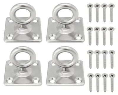 Produktbild von Deckenhaken 360° drehbar - Deckenhaken Edelstahl - Deckenhaken mit Schrauben - Deckenhaken für Yogahängematten - Deckenhaken mit Drahtdurchmesser 8 mm - Deckenhaken einfach zu installieren - Haken
