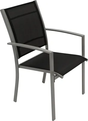Produktbild von Gartensessel Sessel 4er-set schwarz / silber stapelbar