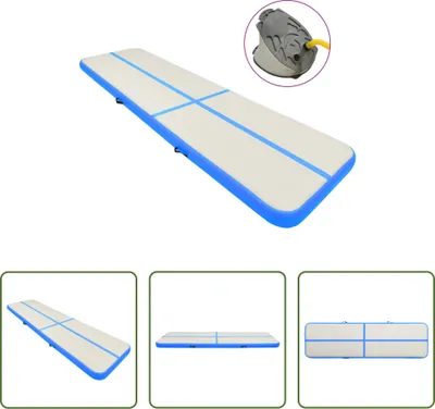 Produktbild von The Living Store Aufblasbare Gymnastikmatte mit Pumpe 700x100x15 cm PVC Blau